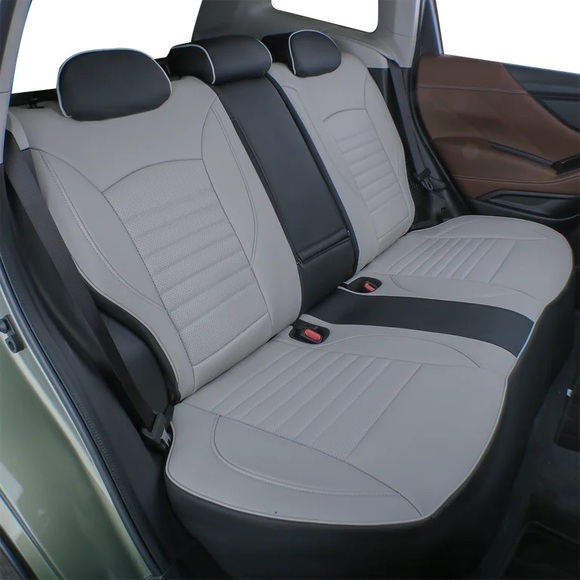 EKR Custom Fit Hyundai Tucson Black & Gray Leatherette Full Set Auto Seat Covers - Picture 1 of 7